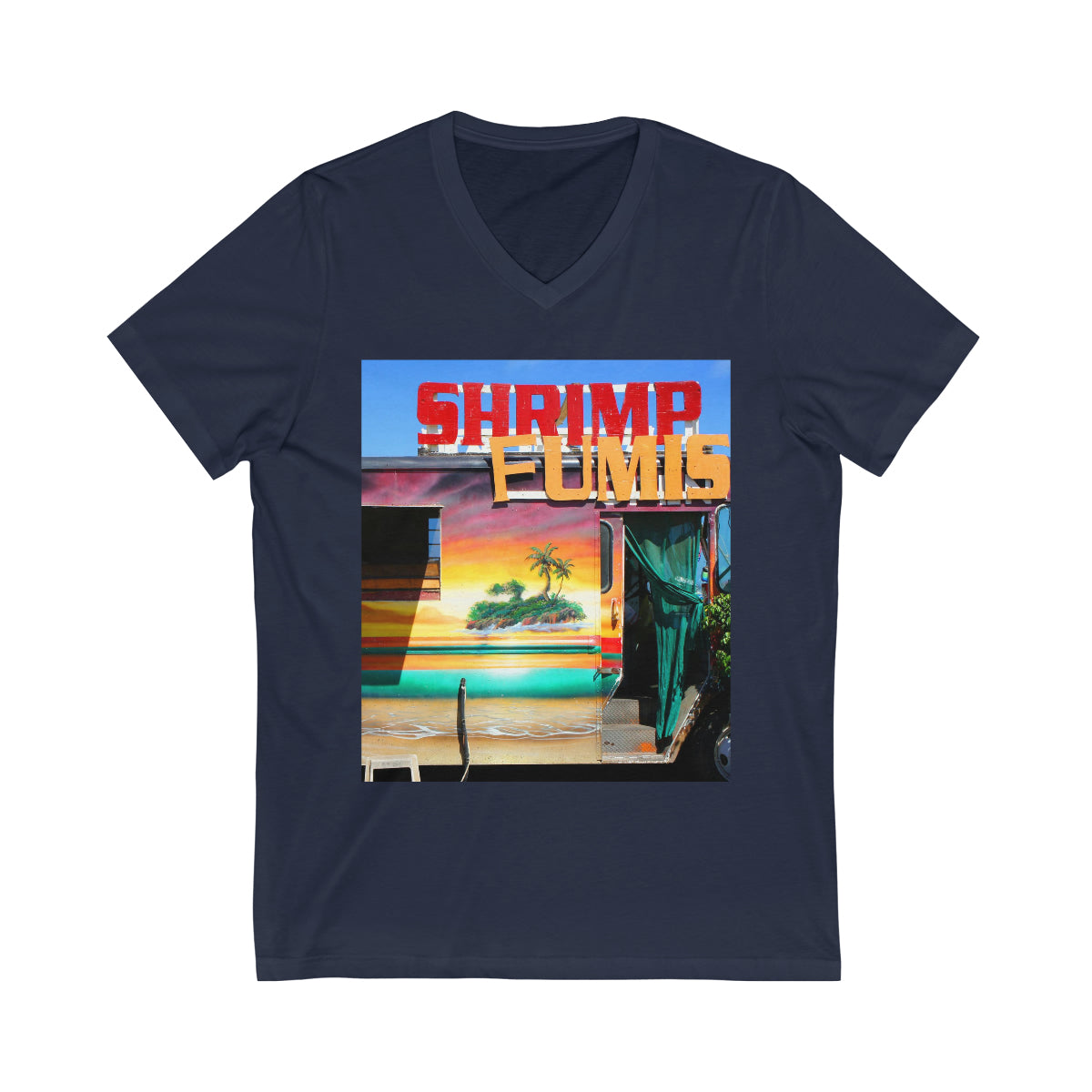 Island Love - Unisex Jersey Short Sleeve V-Neck Tee - Fry1Productions