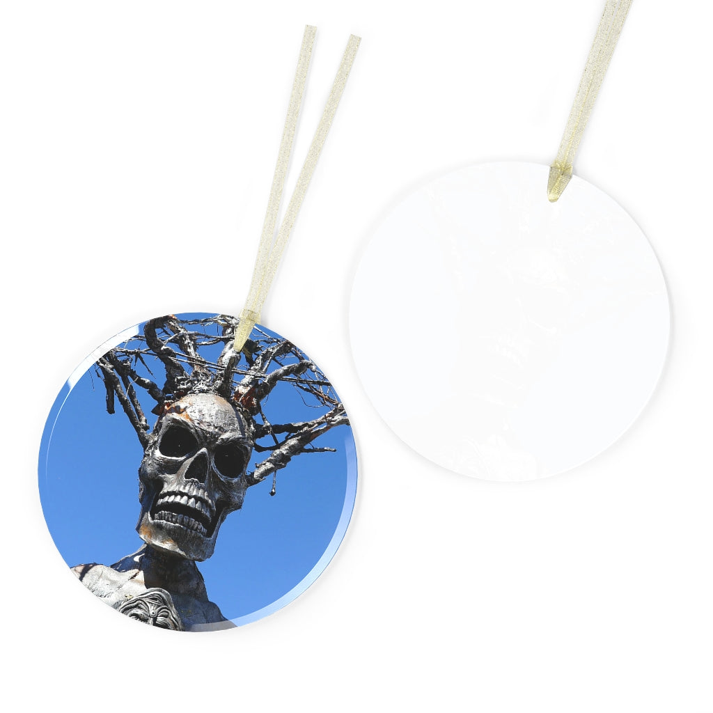 Skull Warrior Stare - Glass Ornament - Fry1Productions