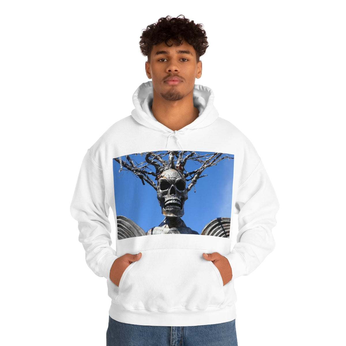 Skull Warrior Stare - Unisex Heavy Blend Hooded Sweatshirt - Fry1Productions