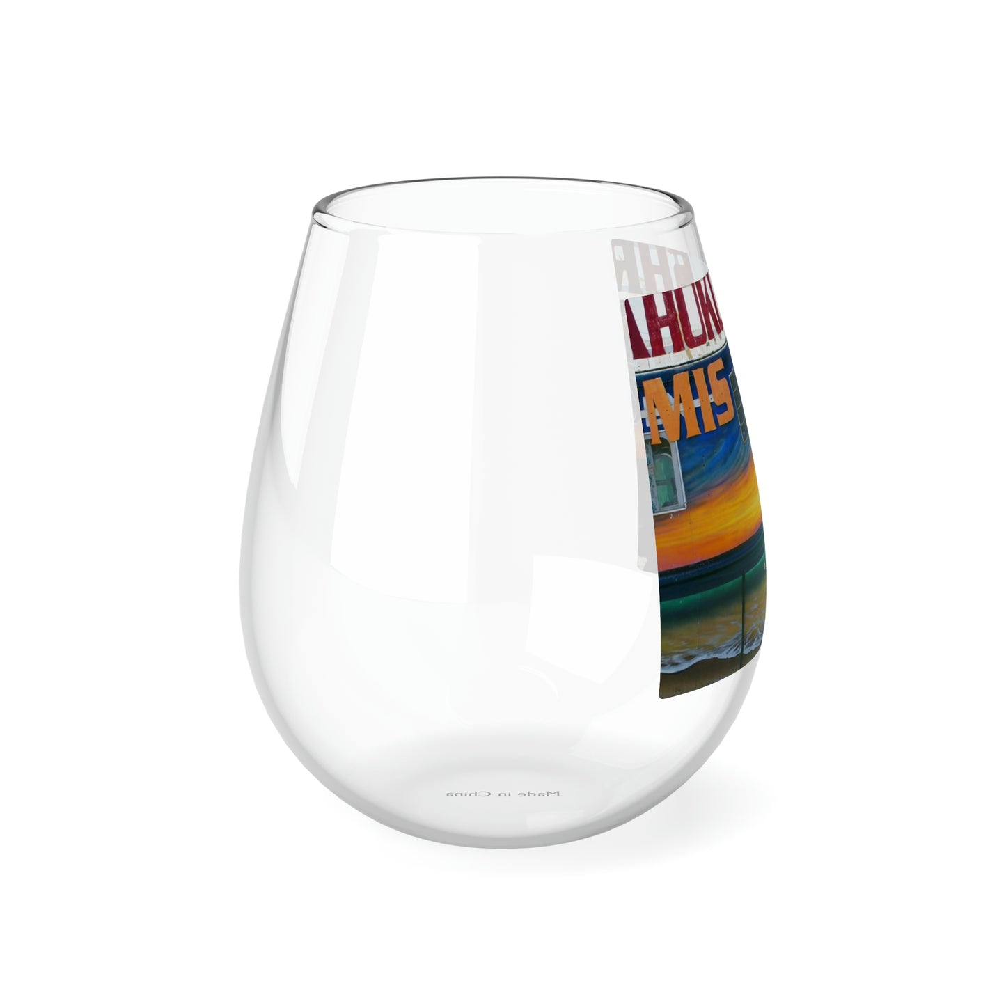 Fumis Aloha - Stemless Wine Glass, 11.75 oz - Fry1Productions