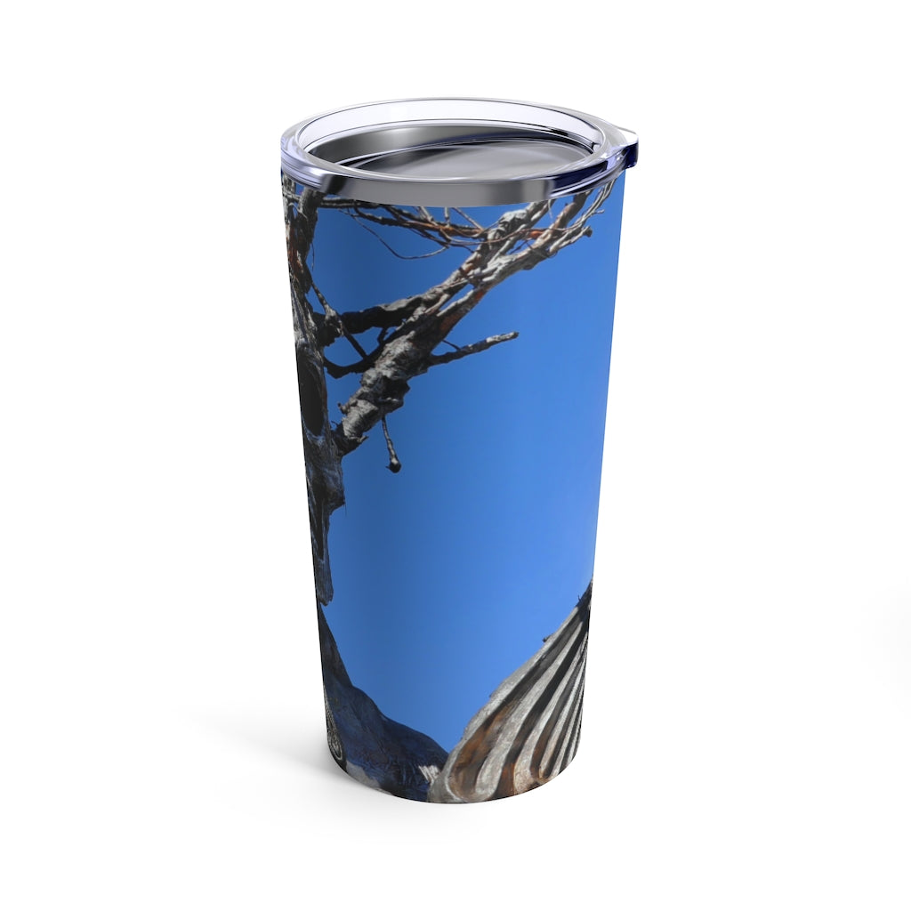 "Skull Warrior Stare" - Stainless Steel Tumbler 20 oz - Fry1Productions