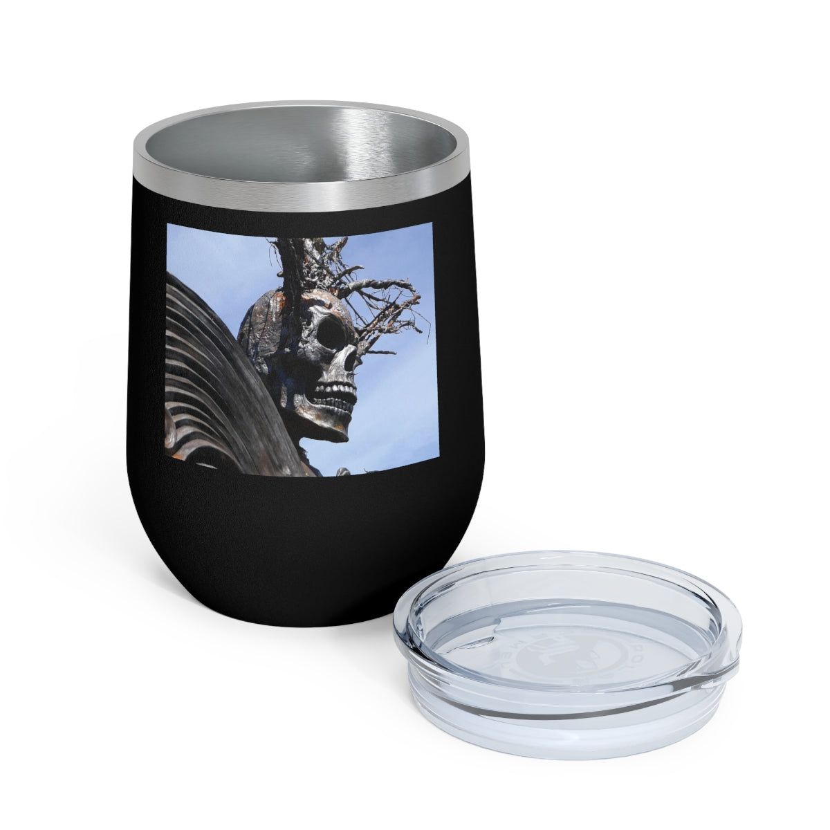 Skull Warrior - 12 oz Insulated Wine Tumbler - Fry1Productions