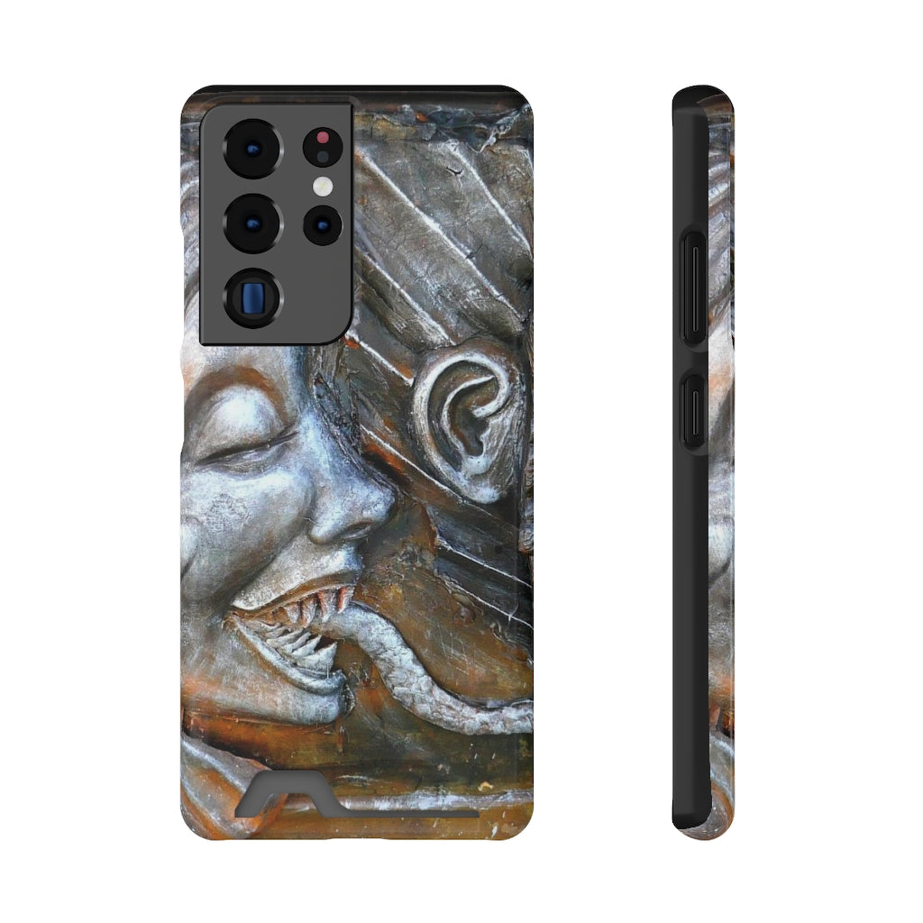 "Snakily Speaking" - Galaxy S22 S21 & iPhone 13 Case With Card Holder - Fry1Productions