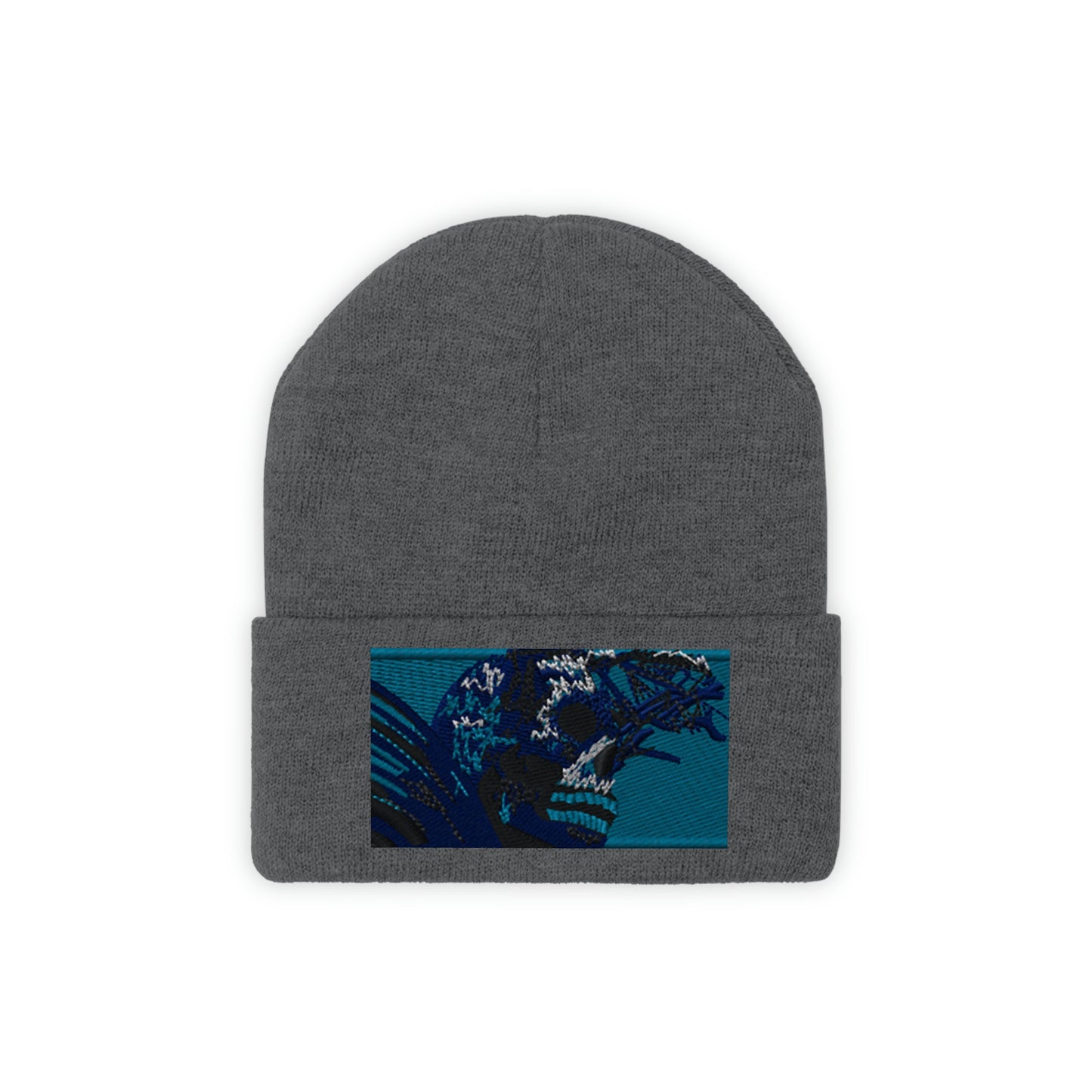Skull Warrior (color) - Unisex Knit Beanie - Fry1Productions