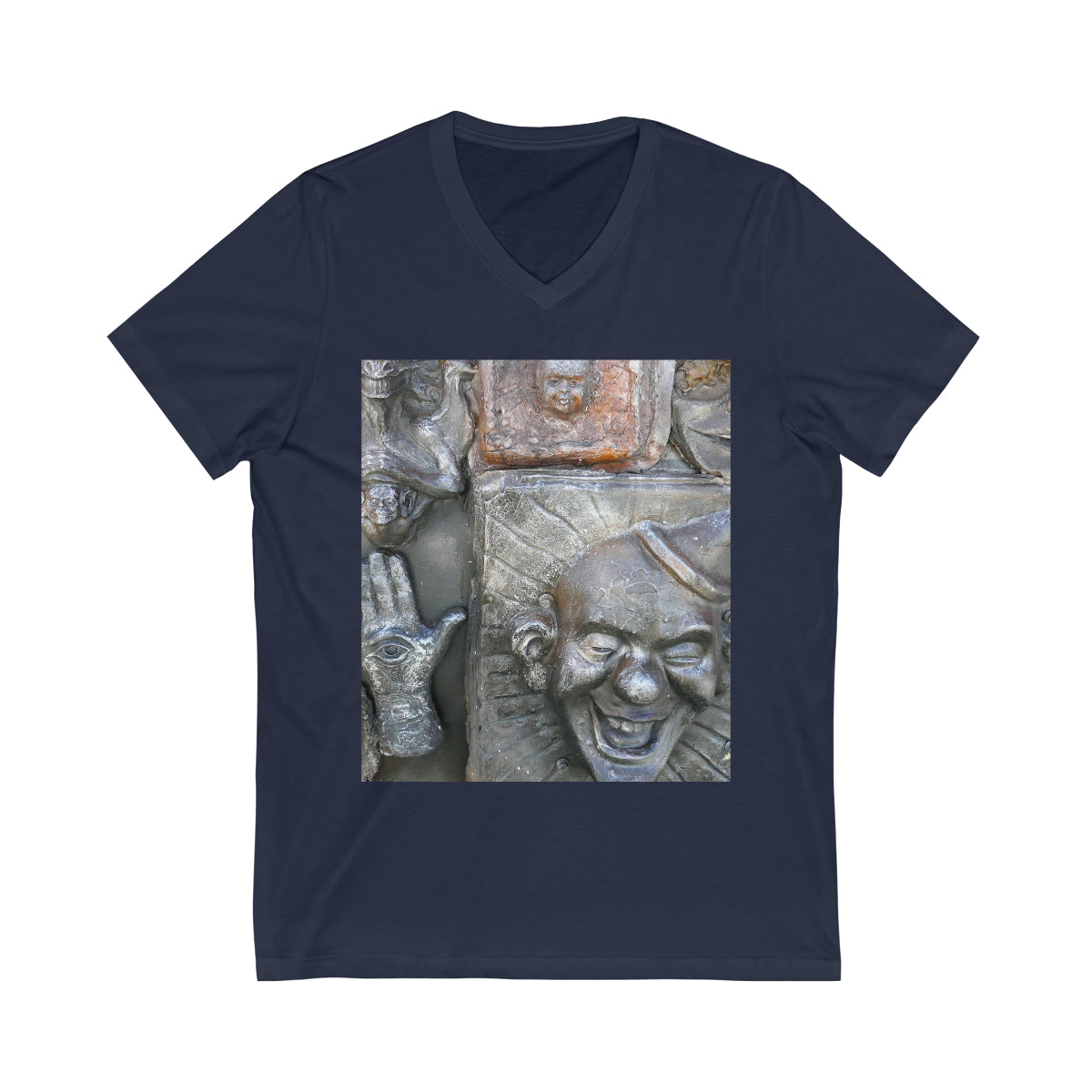 Cosmic Laughter - Unisex Jersey Short Sleeve V-Neck Tee - Fry1Productions
