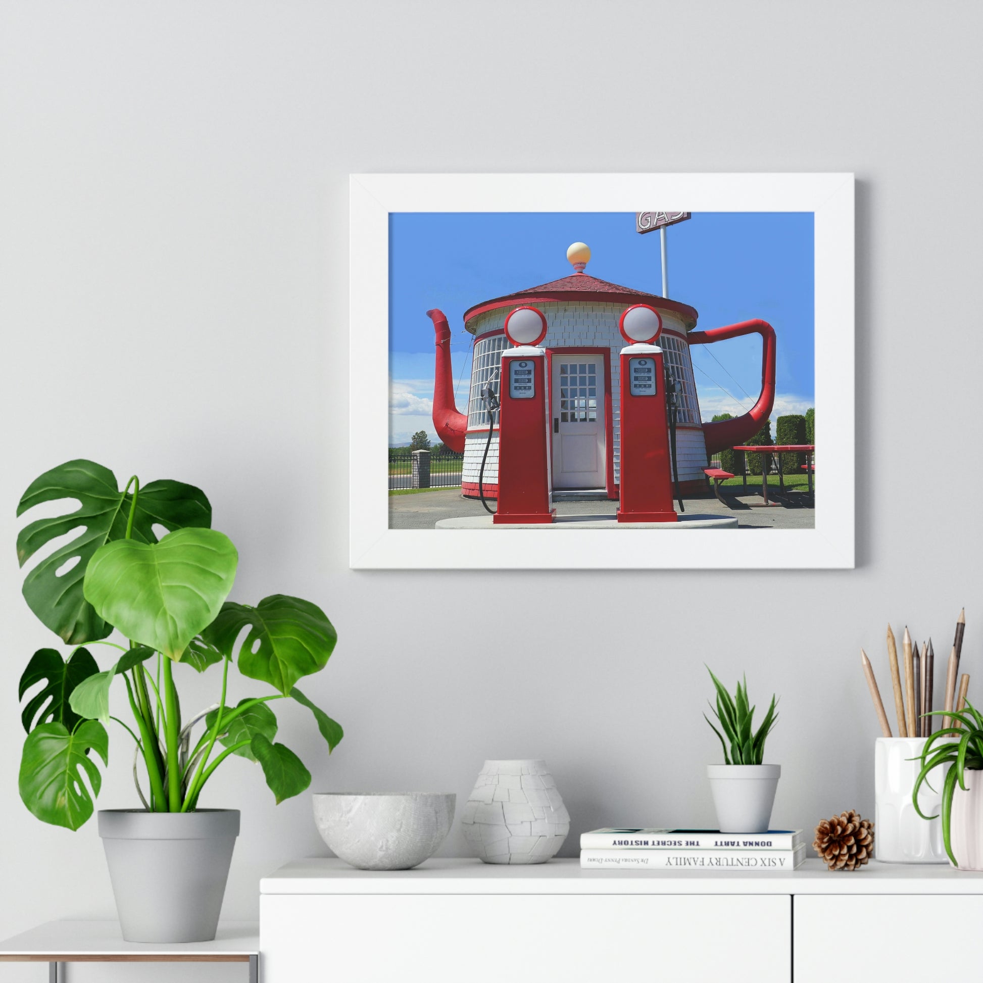 Awesome Teapot Dome Service Station - Framed Horizontal Poster - Fry1Productions