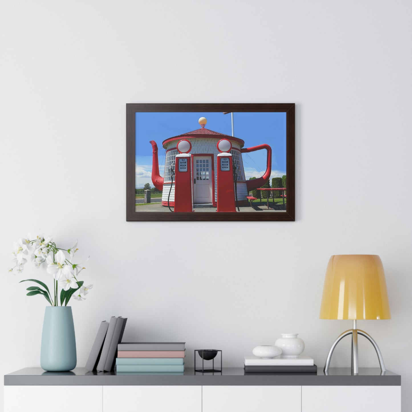 Awesome Teapot Dome Service Station - Framed Horizontal Poster - Fry1Productions