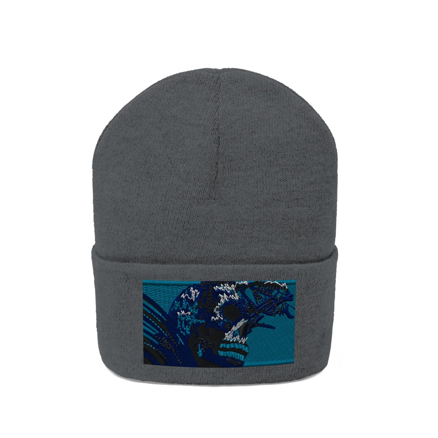 Skull Warrior (color) - Unisex Knit Beanie - Fry1Productions