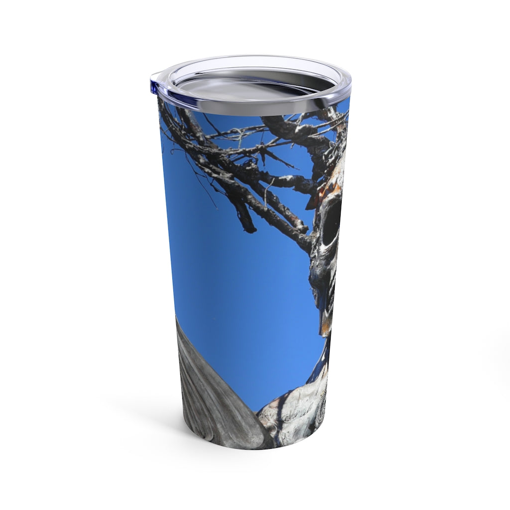 "Skull Warrior Stare" - Stainless Steel Tumbler 20 oz - Fry1Productions