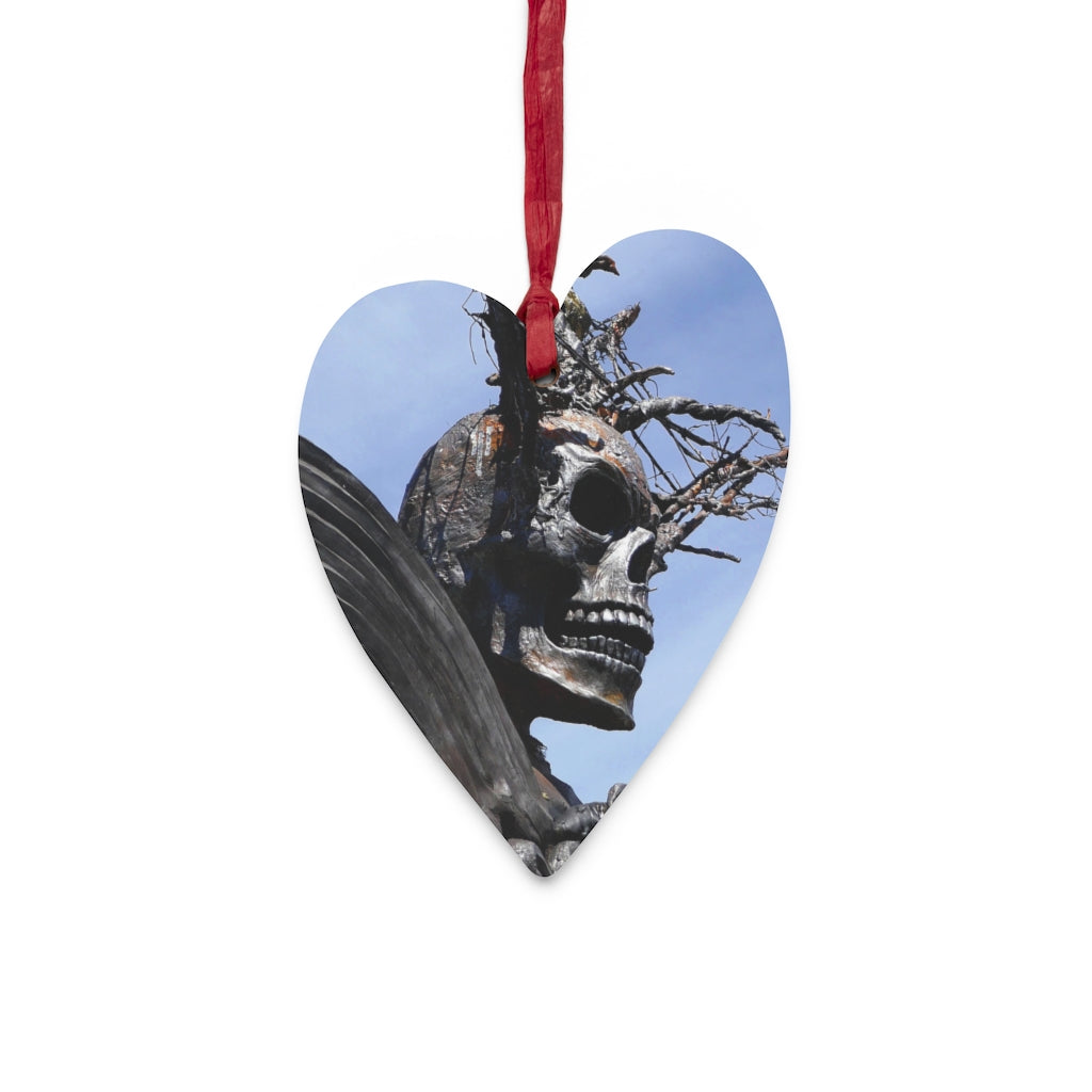 Skull Warrior - Wooden Christmas Ornaments - Fry1Productions