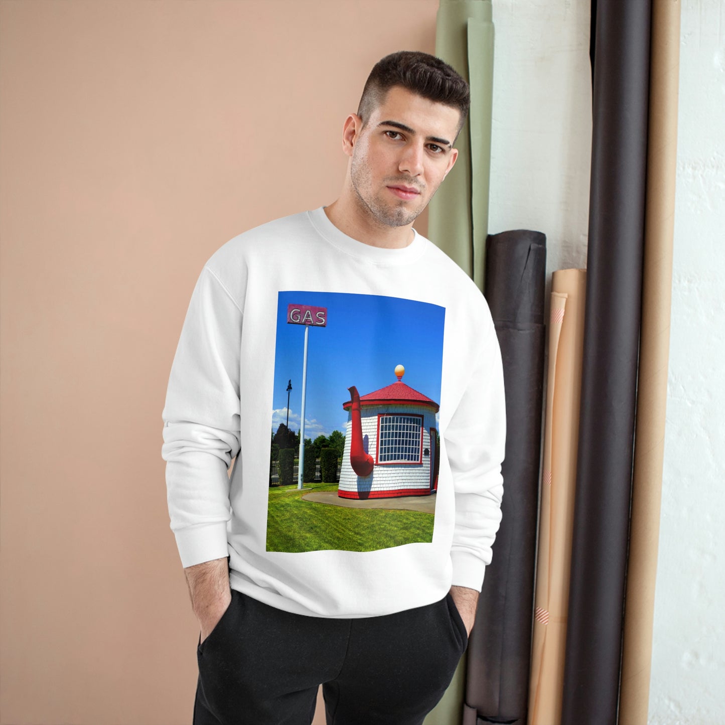 Historic Teapot Dome Service Station - Champion Sweatshirt - Fry1Productions