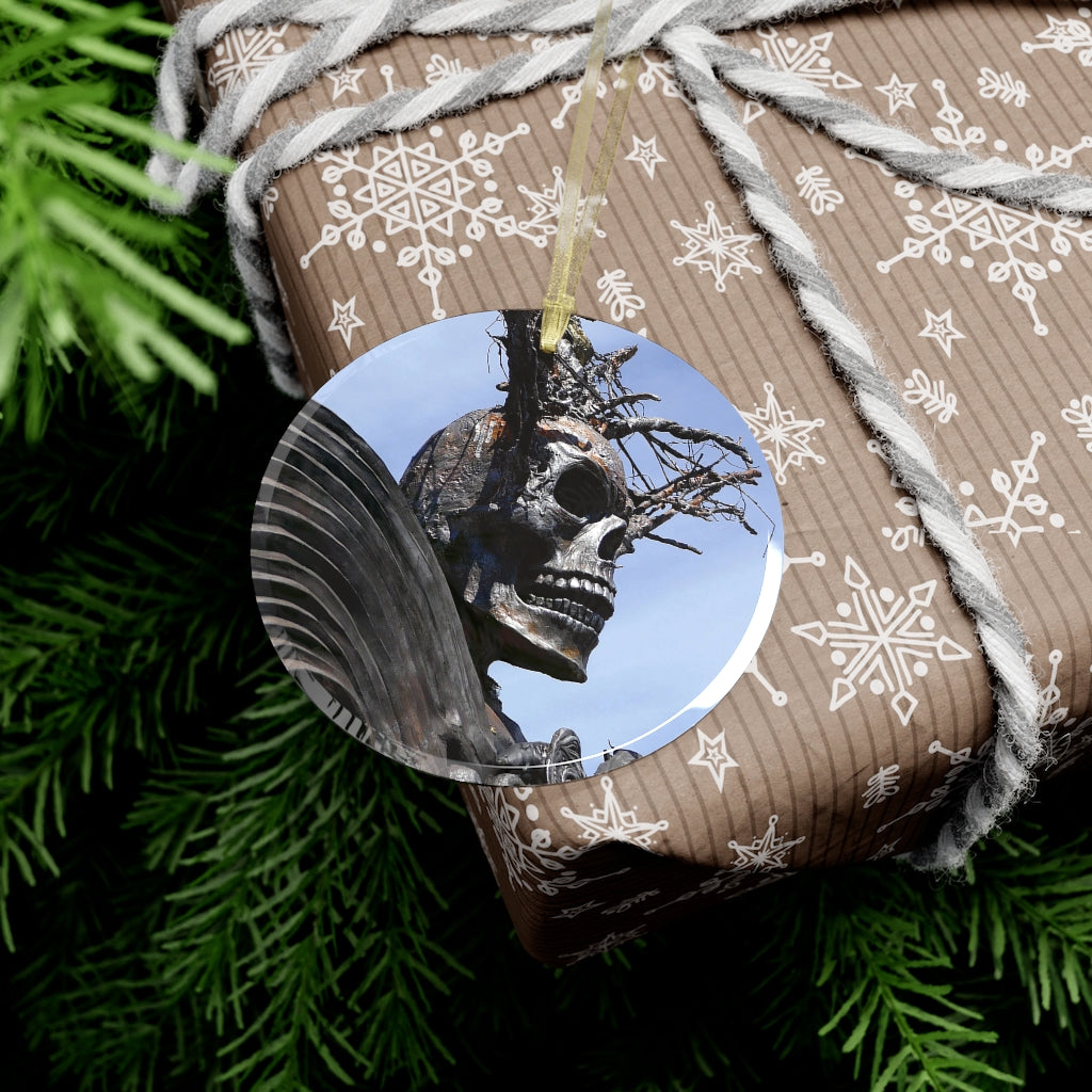 Skull Warrior - Glass Ornament - Fry1Productions