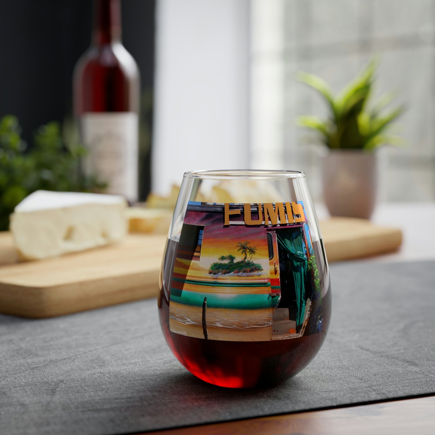 Island Love - Stemless Wine Glass, 11.75 oz - Fry1Productions