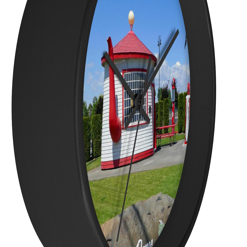 "Teapot Dome Memorial Park" - 10" Wooden Frame Wall Clock - Fry1Productions