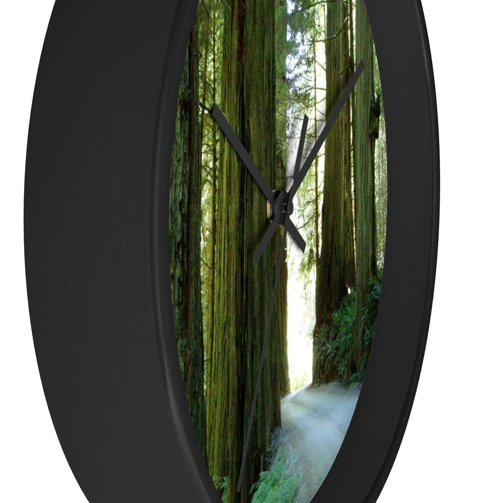 "Wandering Ferns and Giants" - 10" Wooden Frame Wall Clock - Fry1Productions