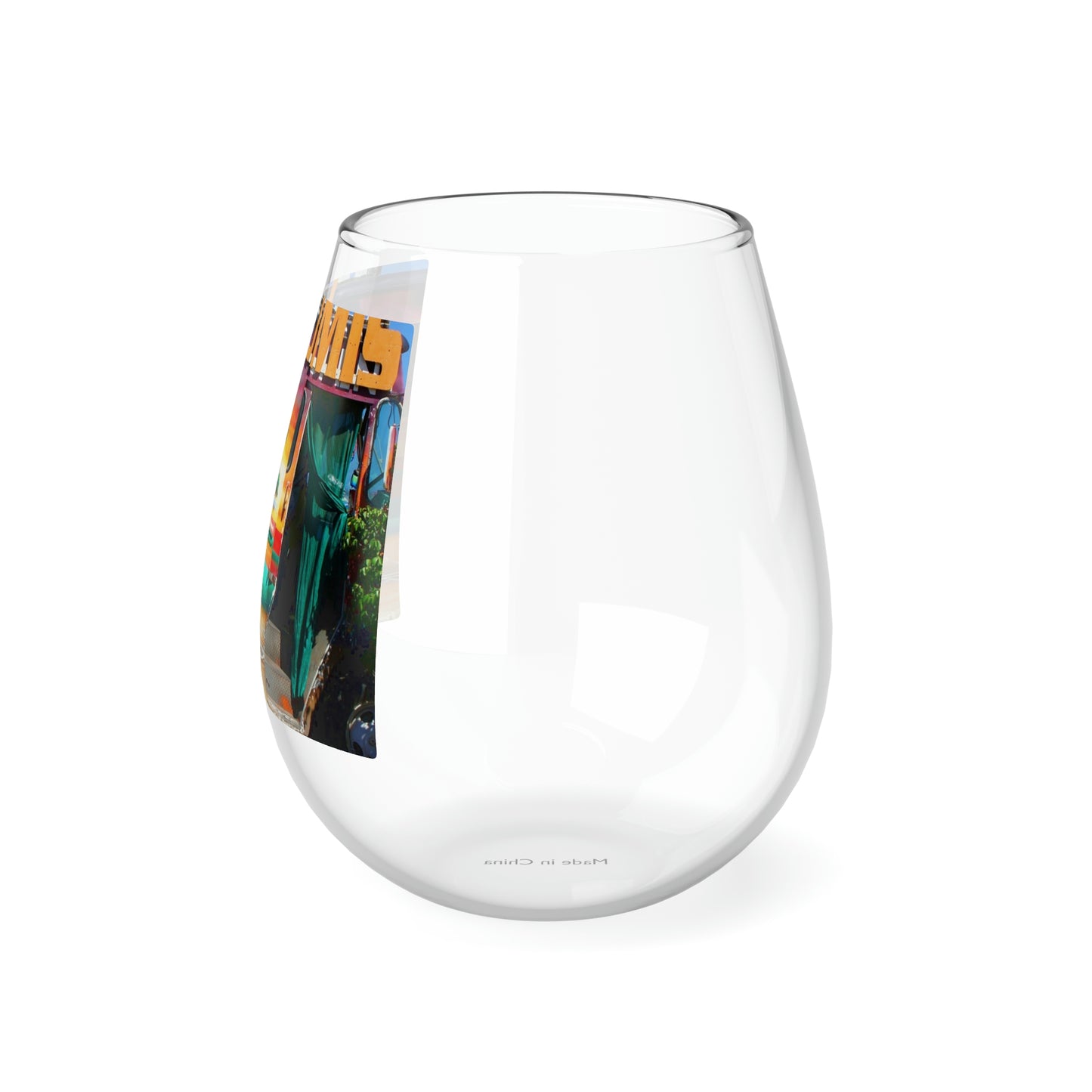 Island Love - Stemless Wine Glass, 11.75 oz - Fry1Productions