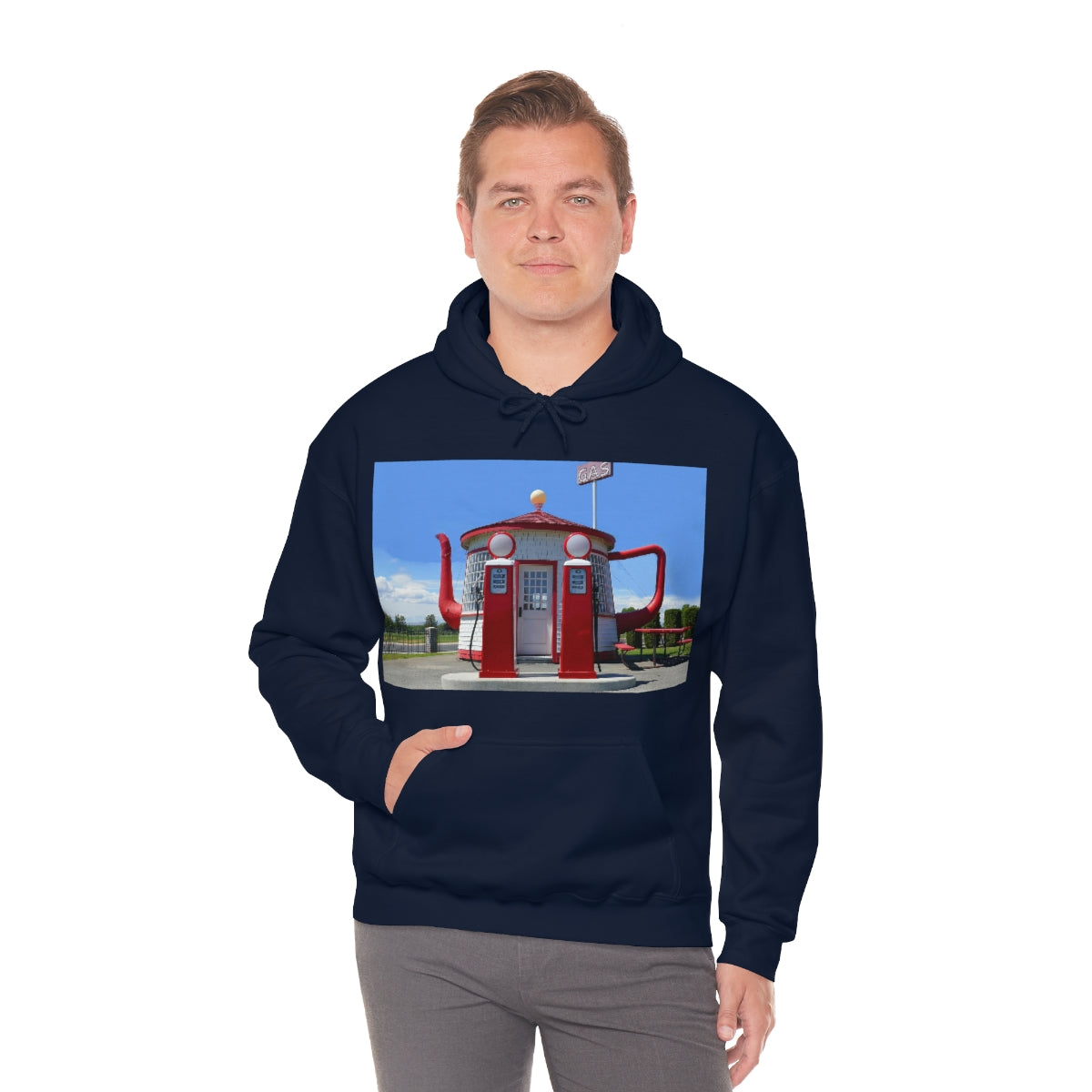 Awesome Teapot Dome Service Station - Unisex Heavy Blend Hooded Sweatshirt - Fry1Productions