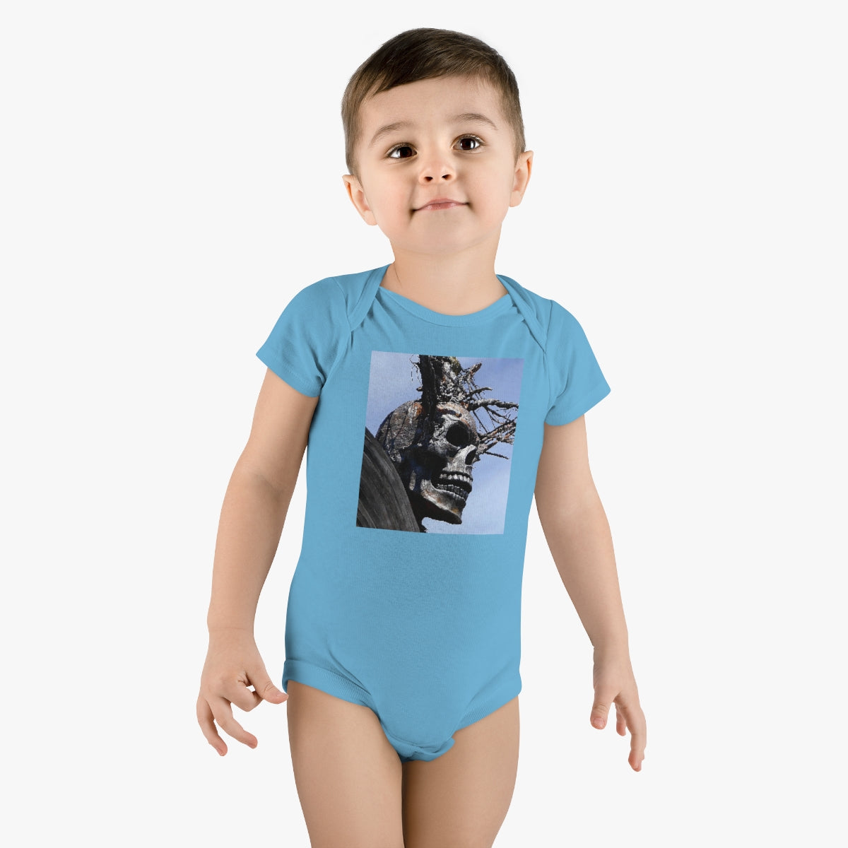 Skull Warrior - Baby Short Sleeve Onesie - Fry1Productions
