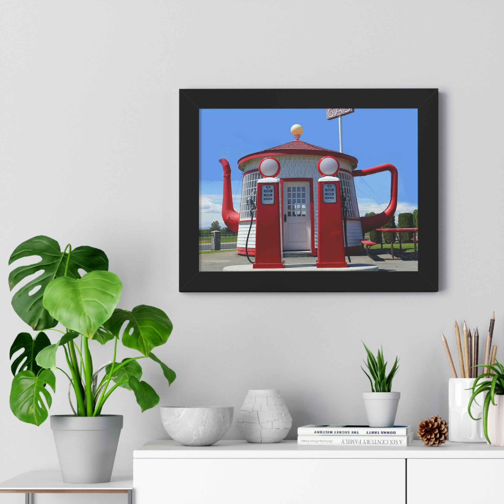 Awesome Teapot Dome Service Station - Framed Horizontal Poster - Fry1Productions