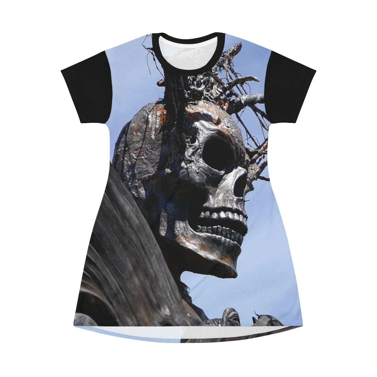 Skull Warrior - Women's All-Over Print T-Shirt Dress - Fry1Productions