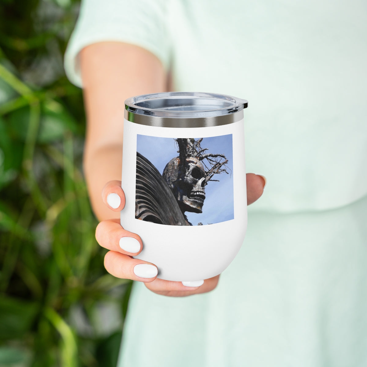 Skull Warrior - 12 oz Insulated Wine Tumbler - Fry1Productions