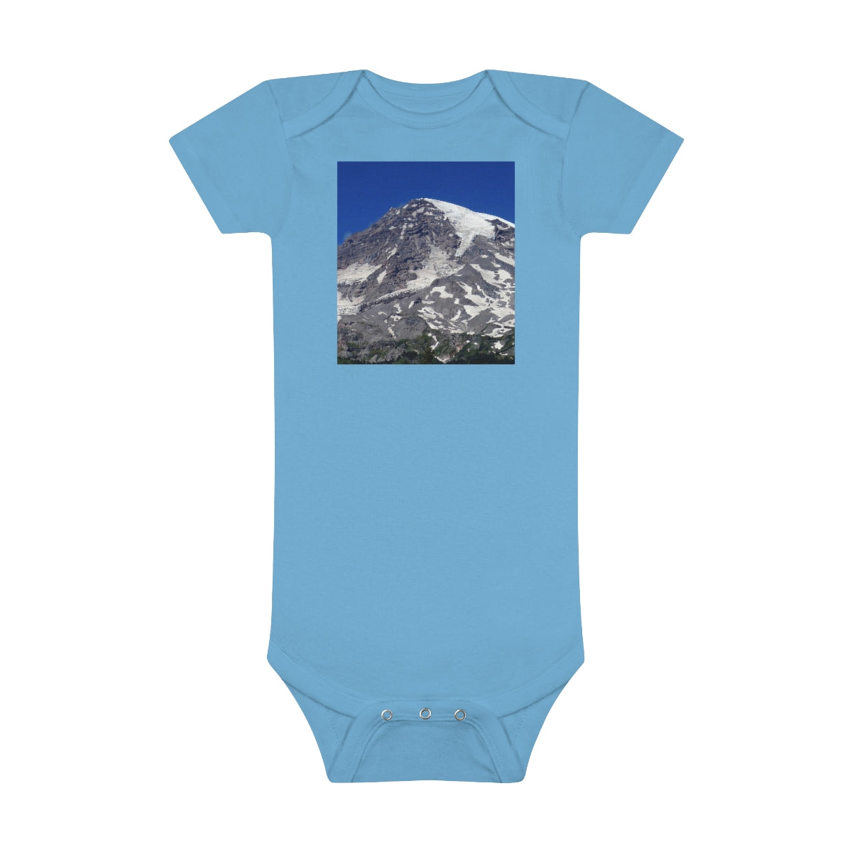 Majestic Mt. Rainier - Baby Short Sleeve Onesie - Fry1Productions