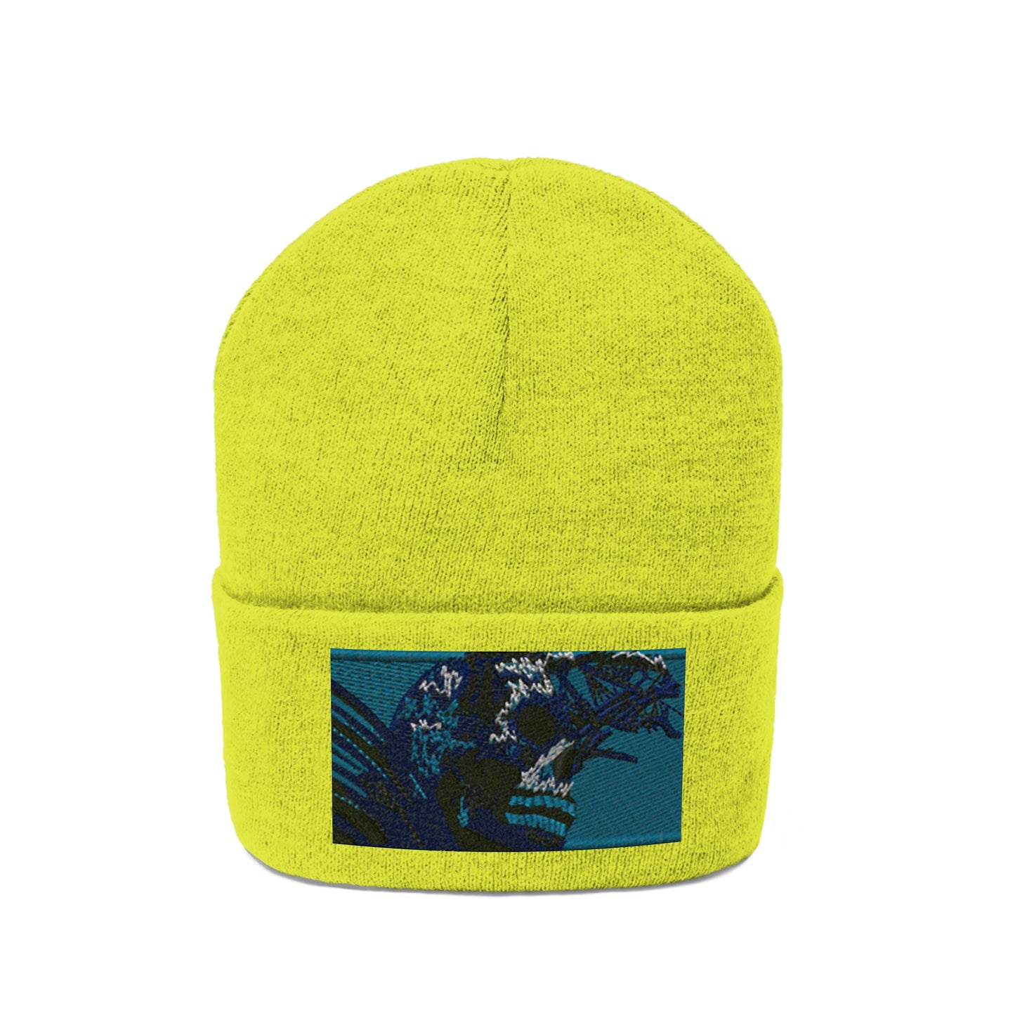 Skull Warrior (color) - Unisex Knit Beanie - Fry1Productions