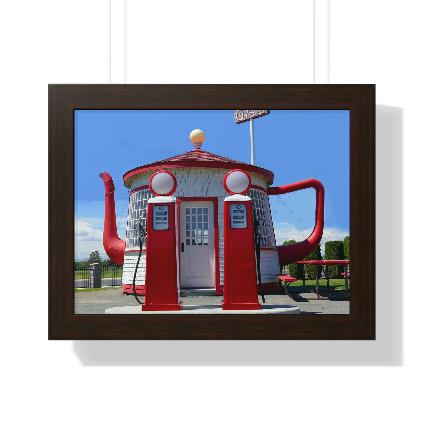 Awesome Teapot Dome Service Station - Framed Horizontal Poster - Fry1Productions
