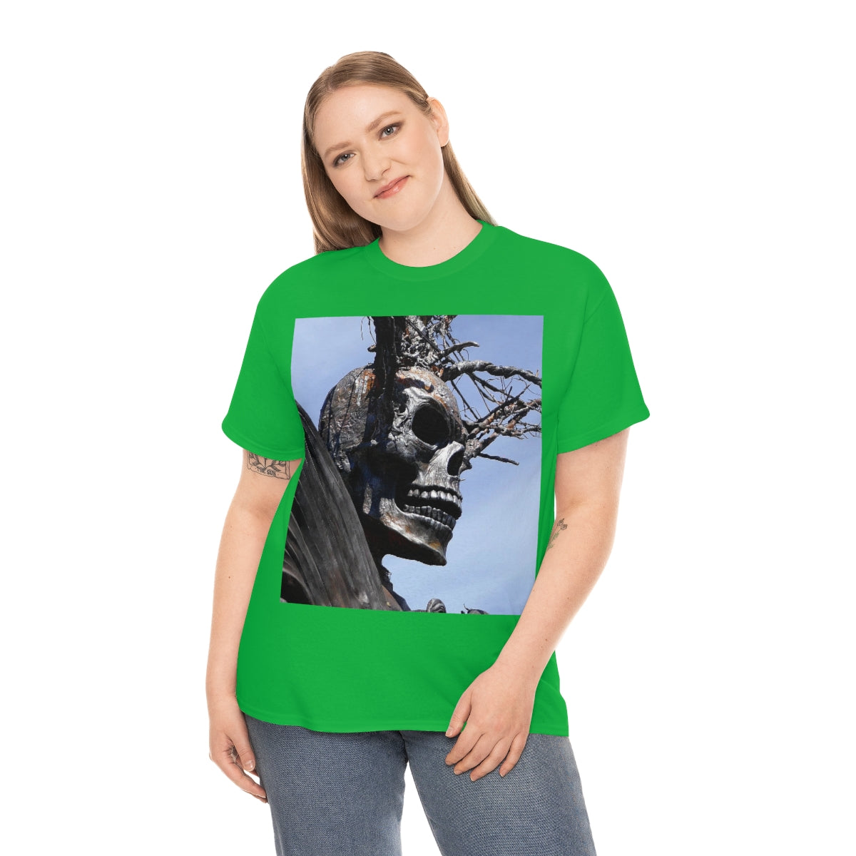 Skull Warrior (Closeup) - Unisex Heavy Cotton Tee - Fry1Productions