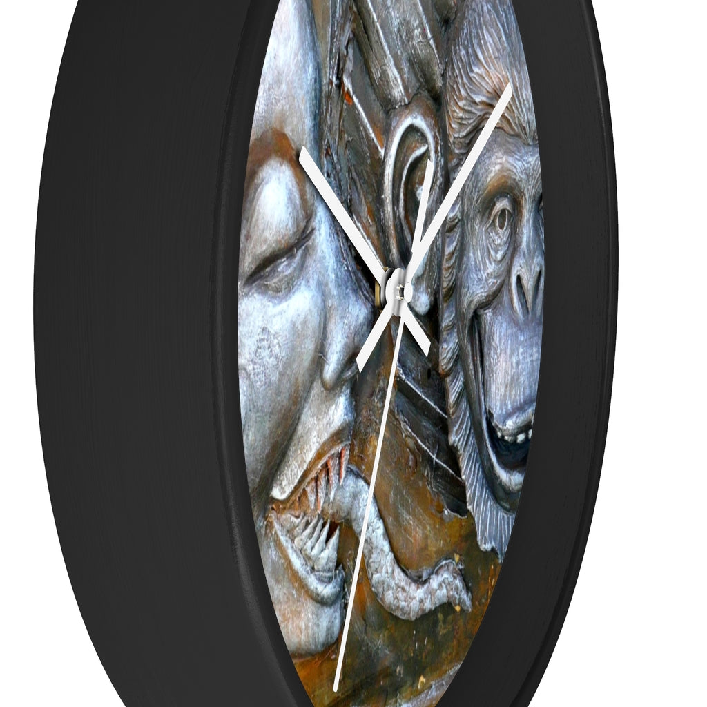 "Snakily Speaking" - 10" Wooden Frame Wall Clock - Fry1Productions