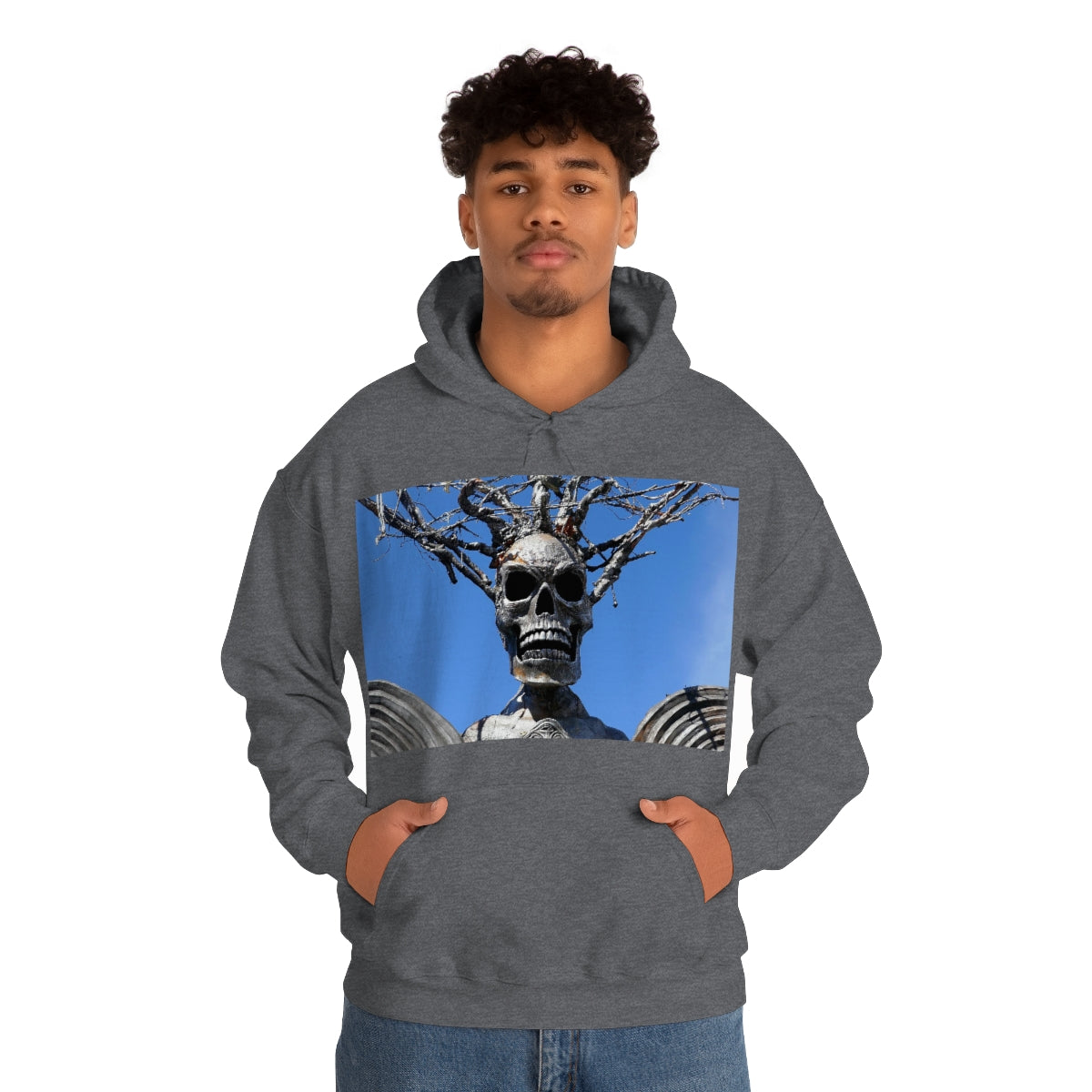 Skull Warrior Stare - Unisex Heavy Blend Hooded Sweatshirt - Fry1Productions