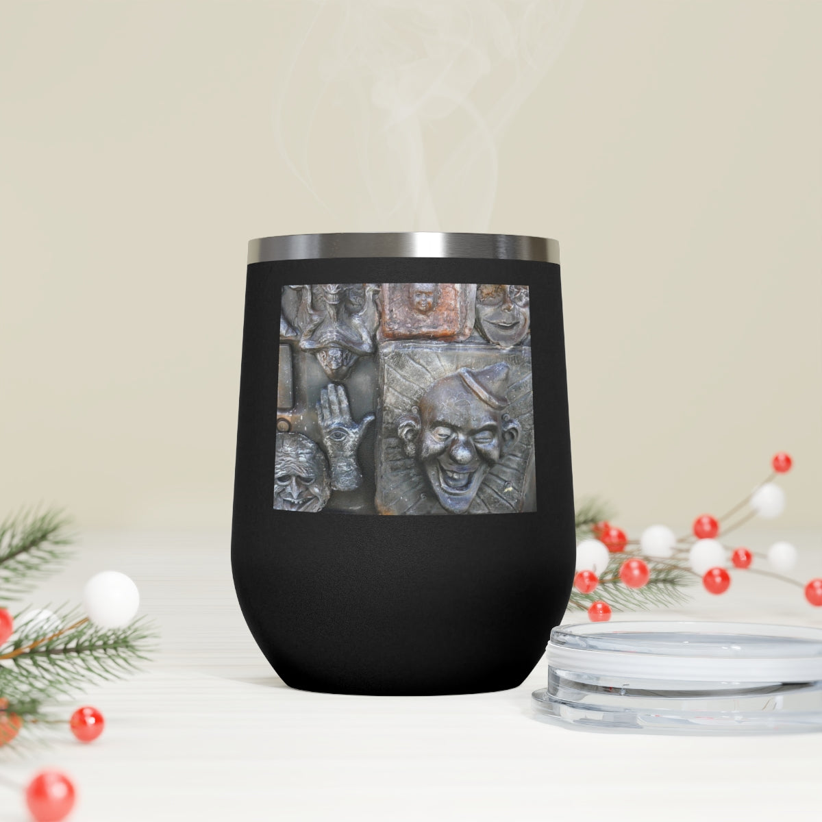 Cosmic Laughter - 12 oz Insulated Wine Tumbler - Fry1Productions