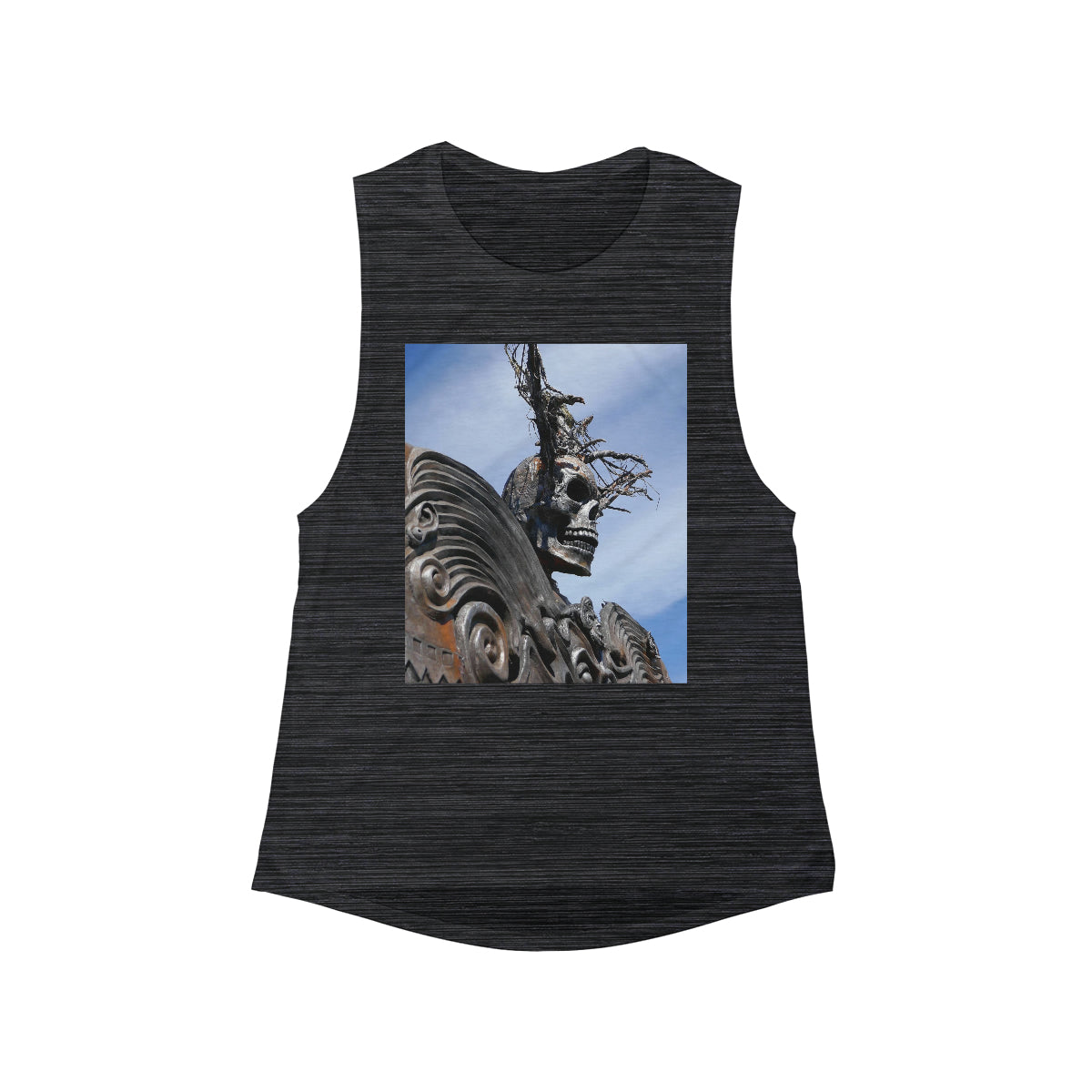 Skull Warrior - Women's Flowy Scoop Muscle Tank - Fry1Productions