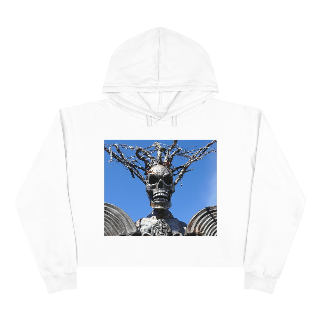 Skull Warrior Stare - Crop Hoodie - Fry1Productions