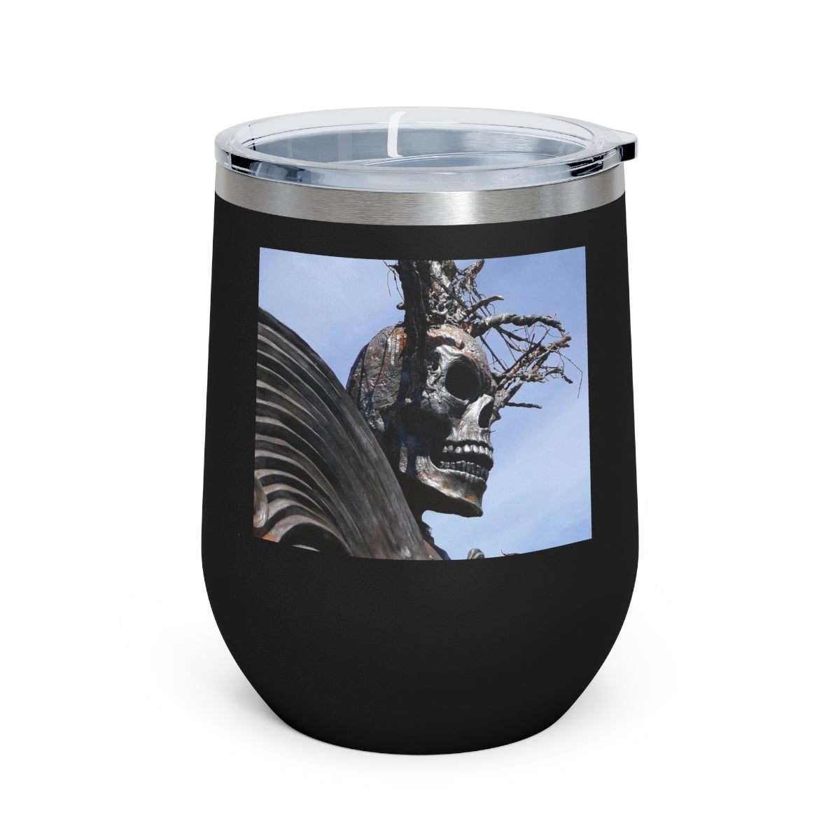 Skull Warrior - 12 oz Insulated Wine Tumbler - Fry1Productions