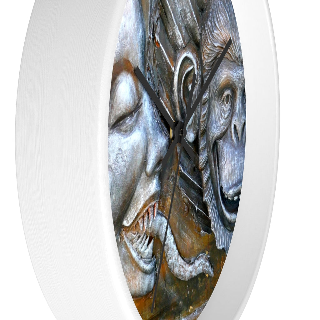 "Snakily Speaking" - 10" Wooden Frame Wall Clock - Fry1Productions