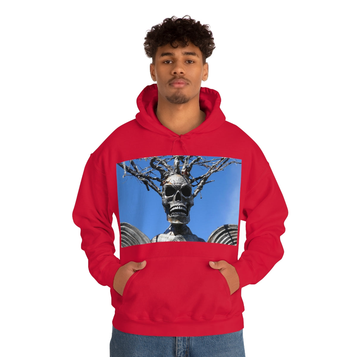 Skull Warrior Stare - Unisex Heavy Blend Hooded Sweatshirt - Fry1Productions
