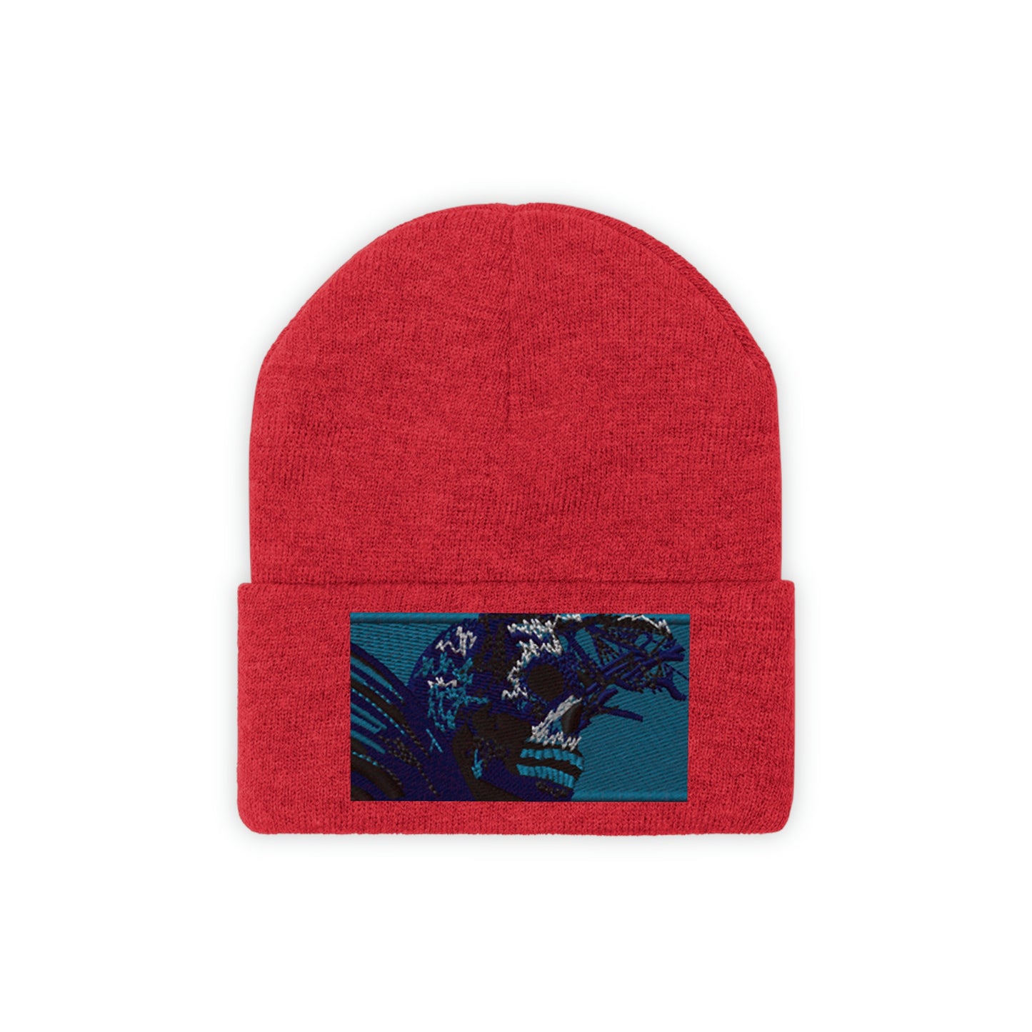Skull Warrior (color) - Unisex Knit Beanie - Fry1Productions