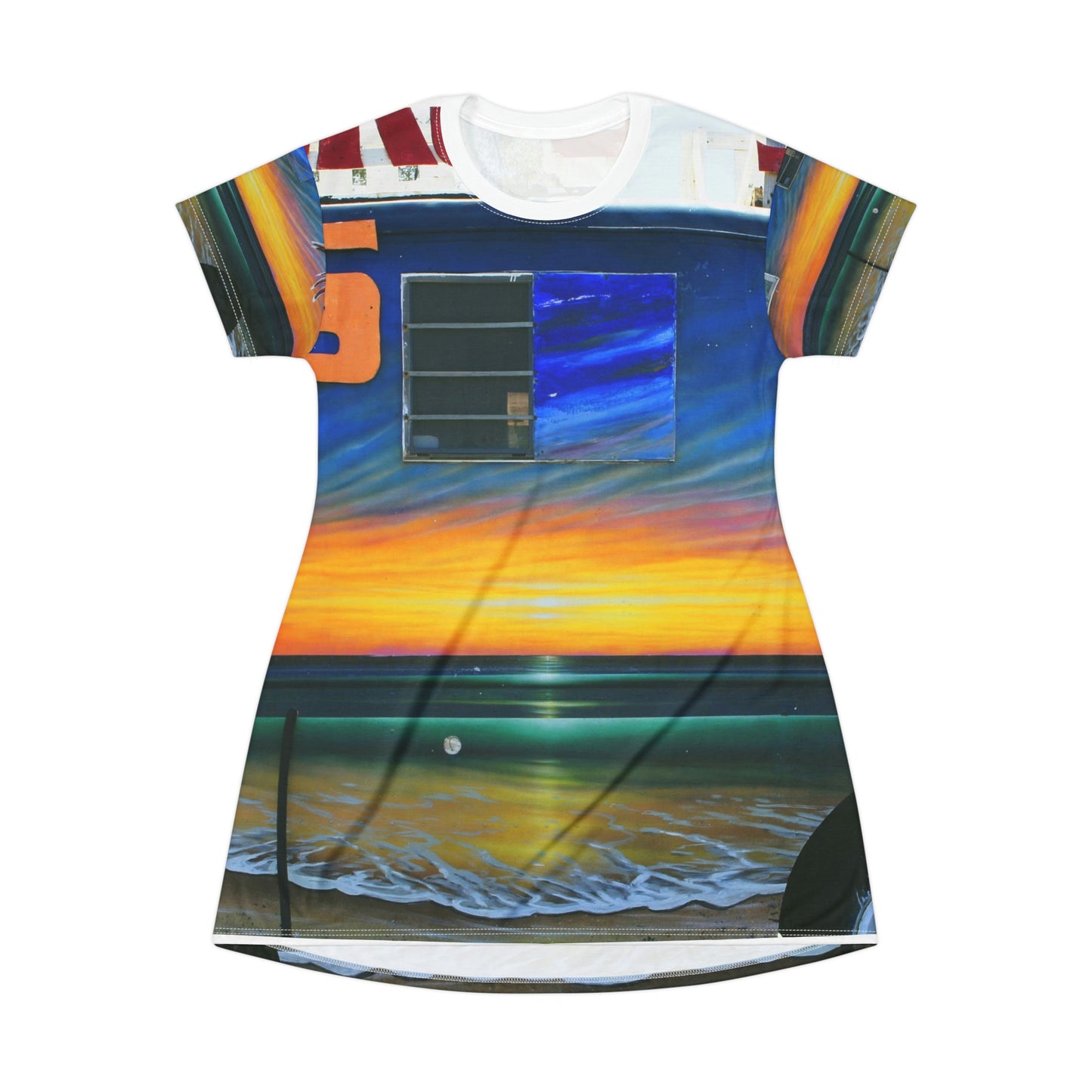 Fumis Aloha - Women's All-Over Print T-Shirt Dress - Fry1Productions