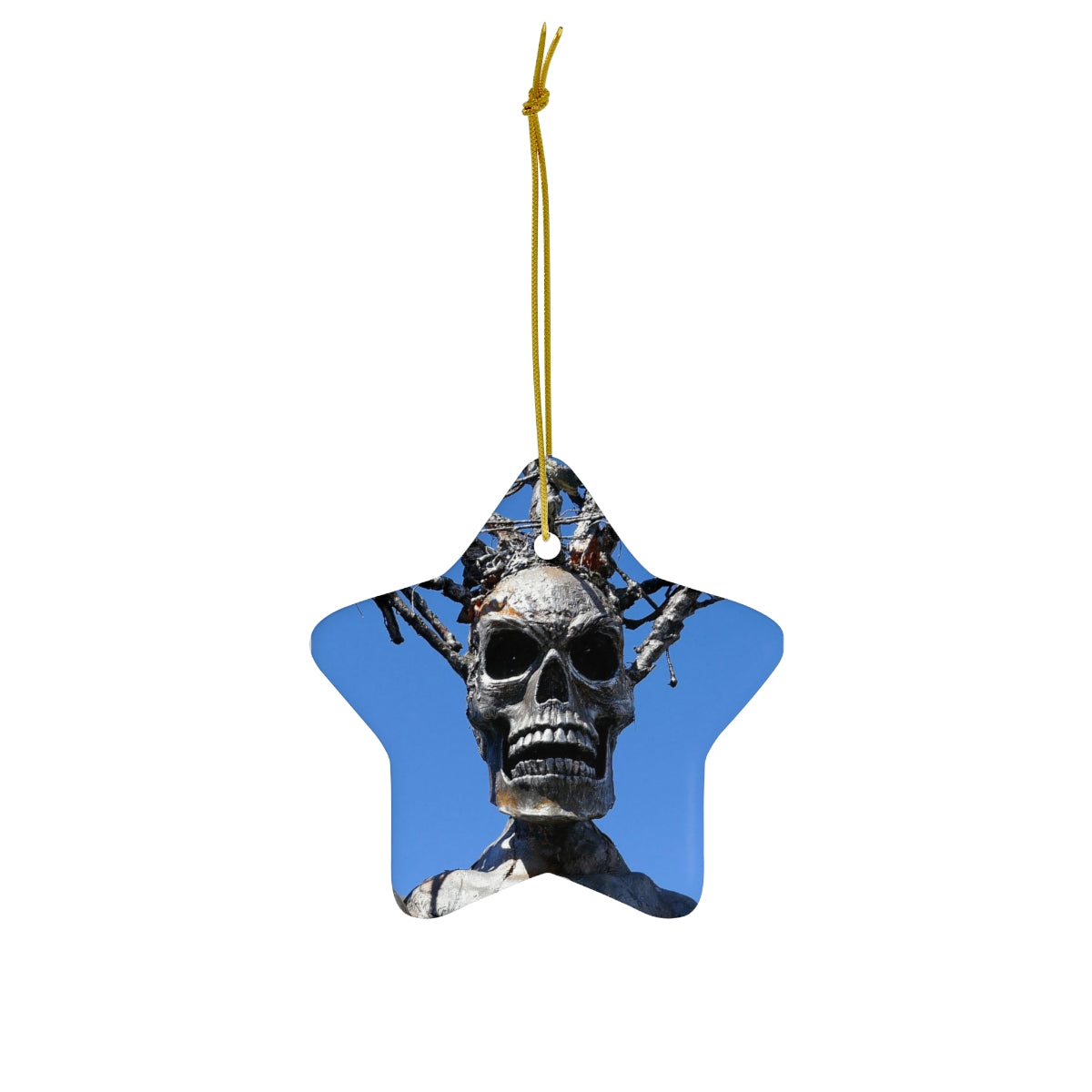 Skull Warrior Stare - Ceramic Ornaments - Fry1Productions