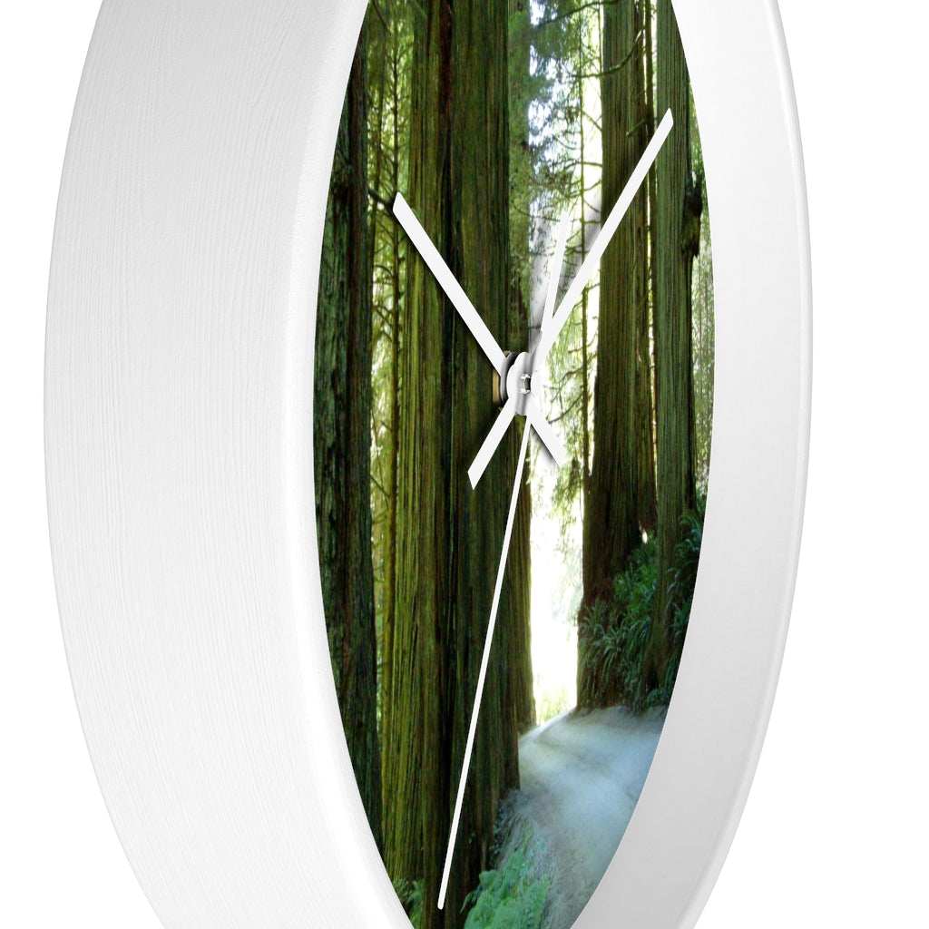 "Wandering Ferns and Giants" - 10" Wooden Frame Wall Clock - Fry1Productions