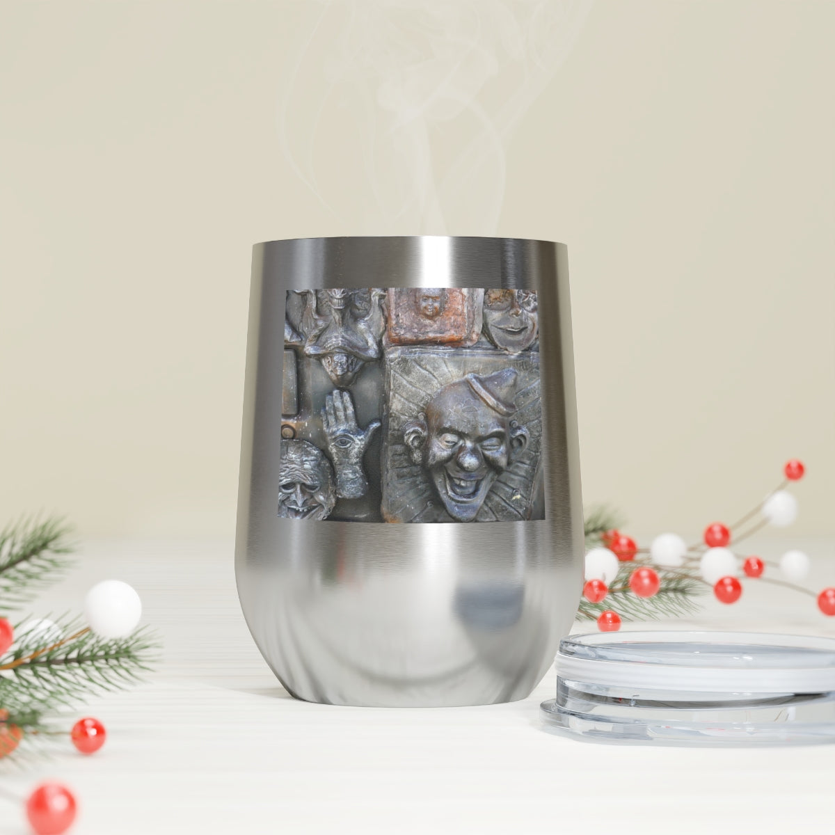 Cosmic Laughter - 12 oz Insulated Wine Tumbler - Fry1Productions