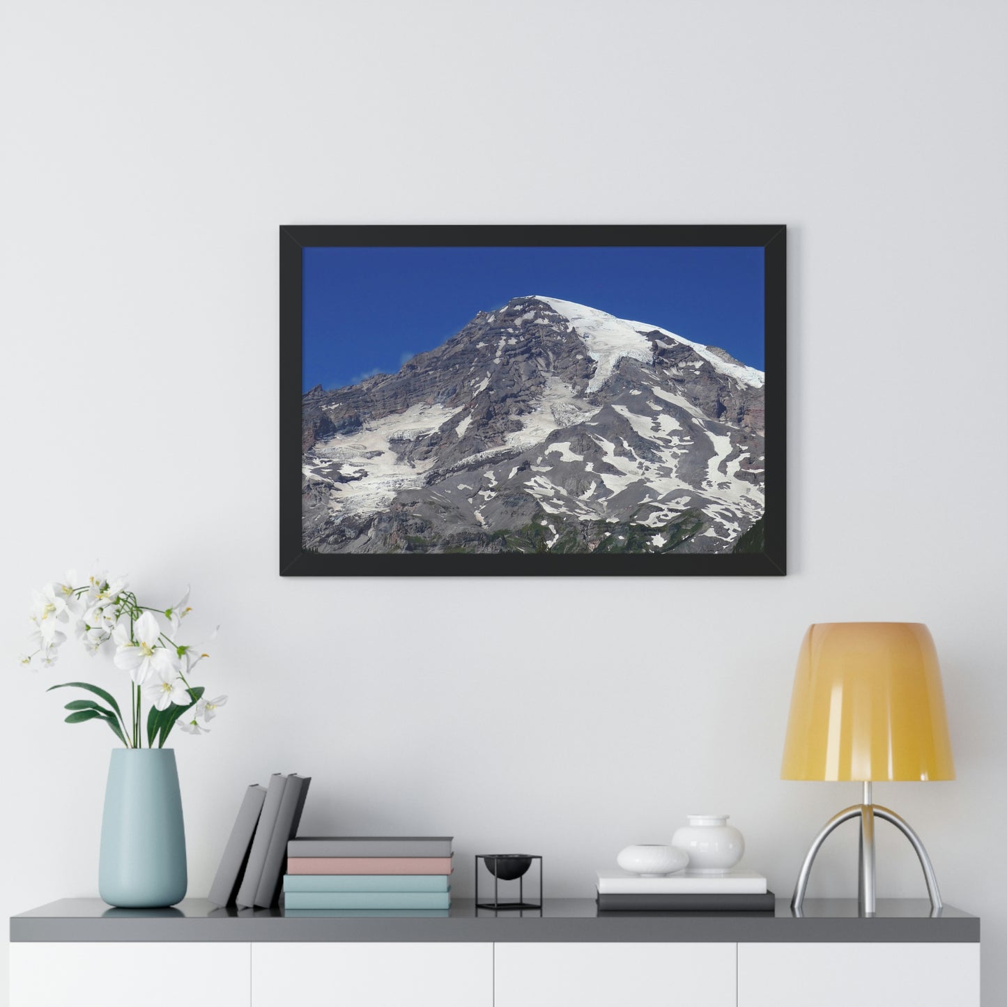 Majestic Mt. Rainier - Framed Horizontal Poster - Fry1Productions