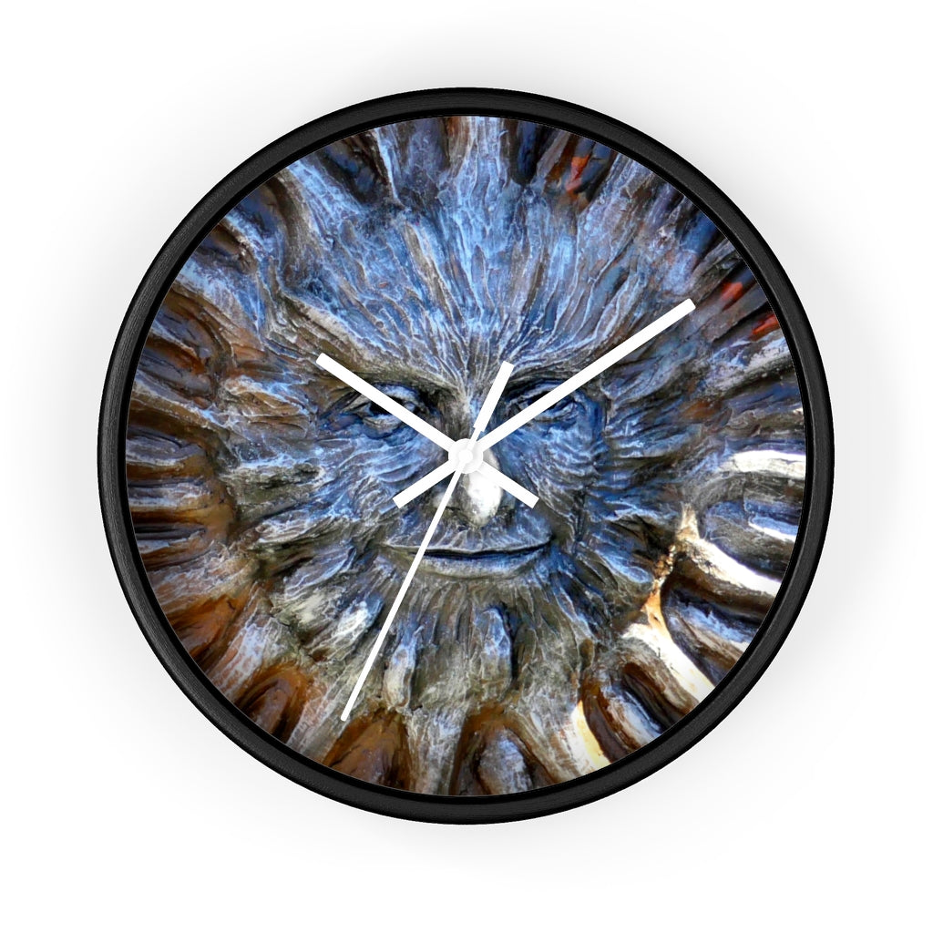 "Sun God" - 10" Wooden Frame Wall Clock - Fry1Productions