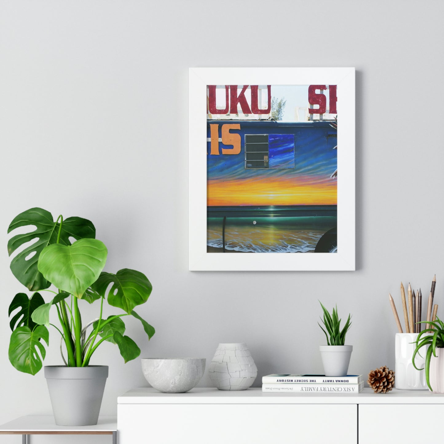 Fumis Aloha - Framed Vertical Poster - Fry1Productions