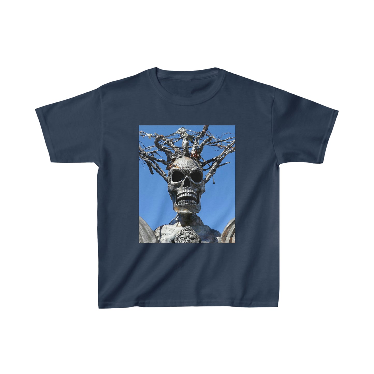Skull Warrior Stare - Kids Cotton Tee - Fry1Productions