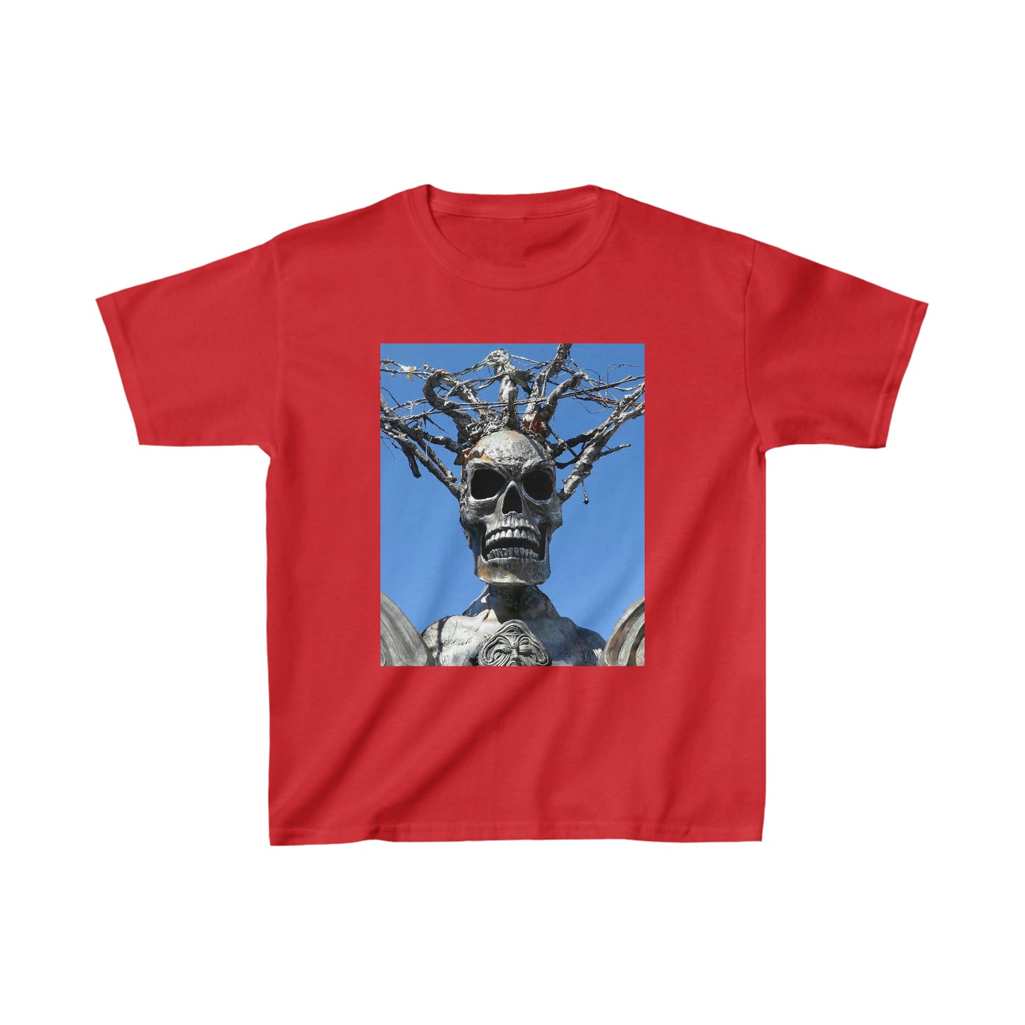 Skull Warrior Stare - Kids Cotton Tee - Fry1Productions