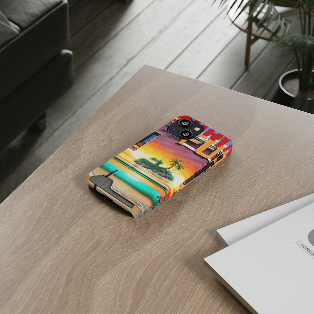 "Island Love" - Galaxy S22 S21 & iPhone 13 Case With Card Holder - Fry1Productions