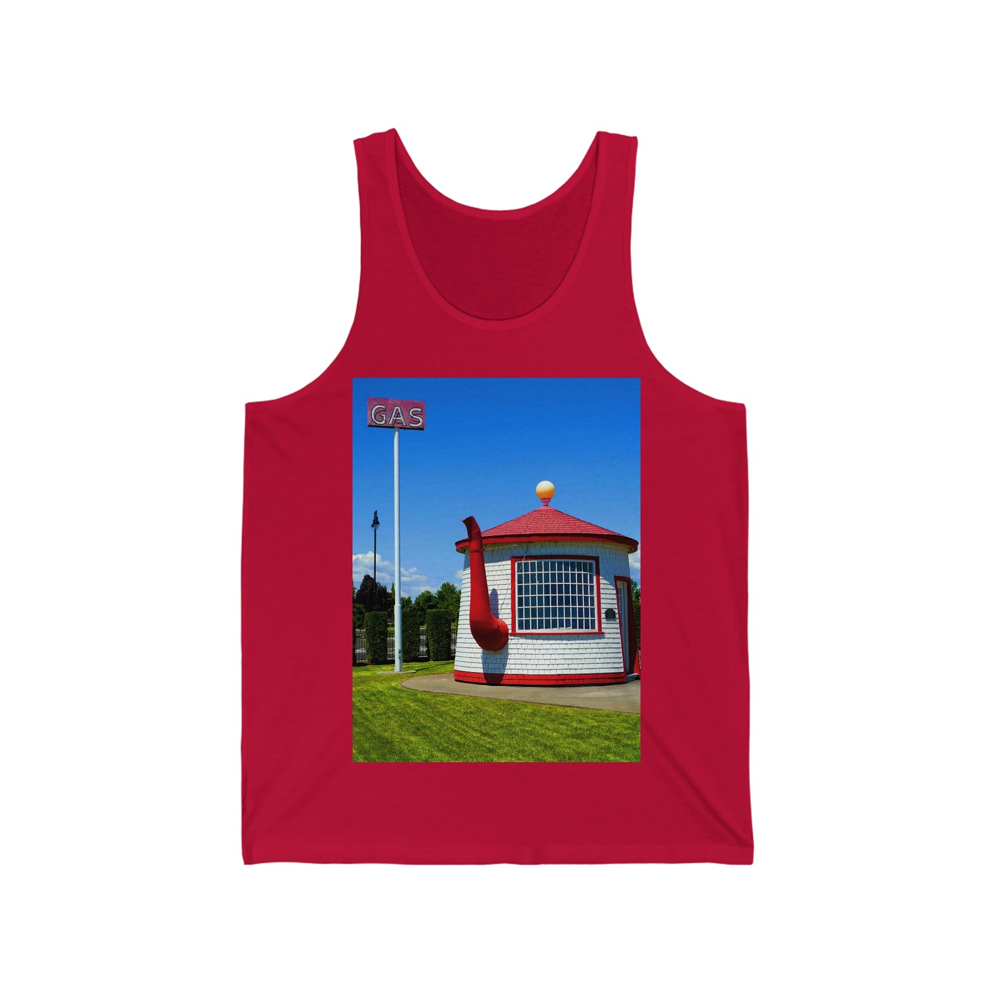 Historic Teapot Dome Service Station - Unisex Jersey Tank - Fry1Productions