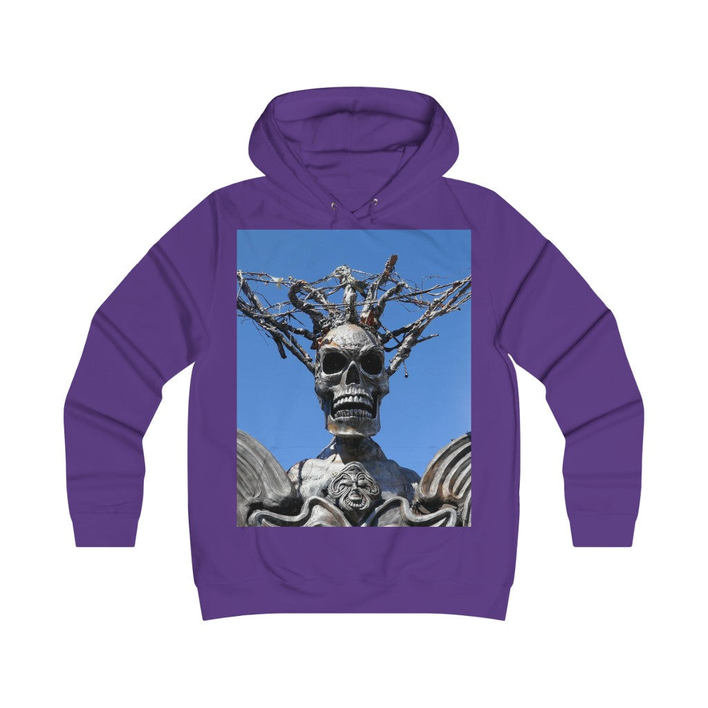 "Skull Warrior Stare" - Girlie College Hoodie - Fry1Productions